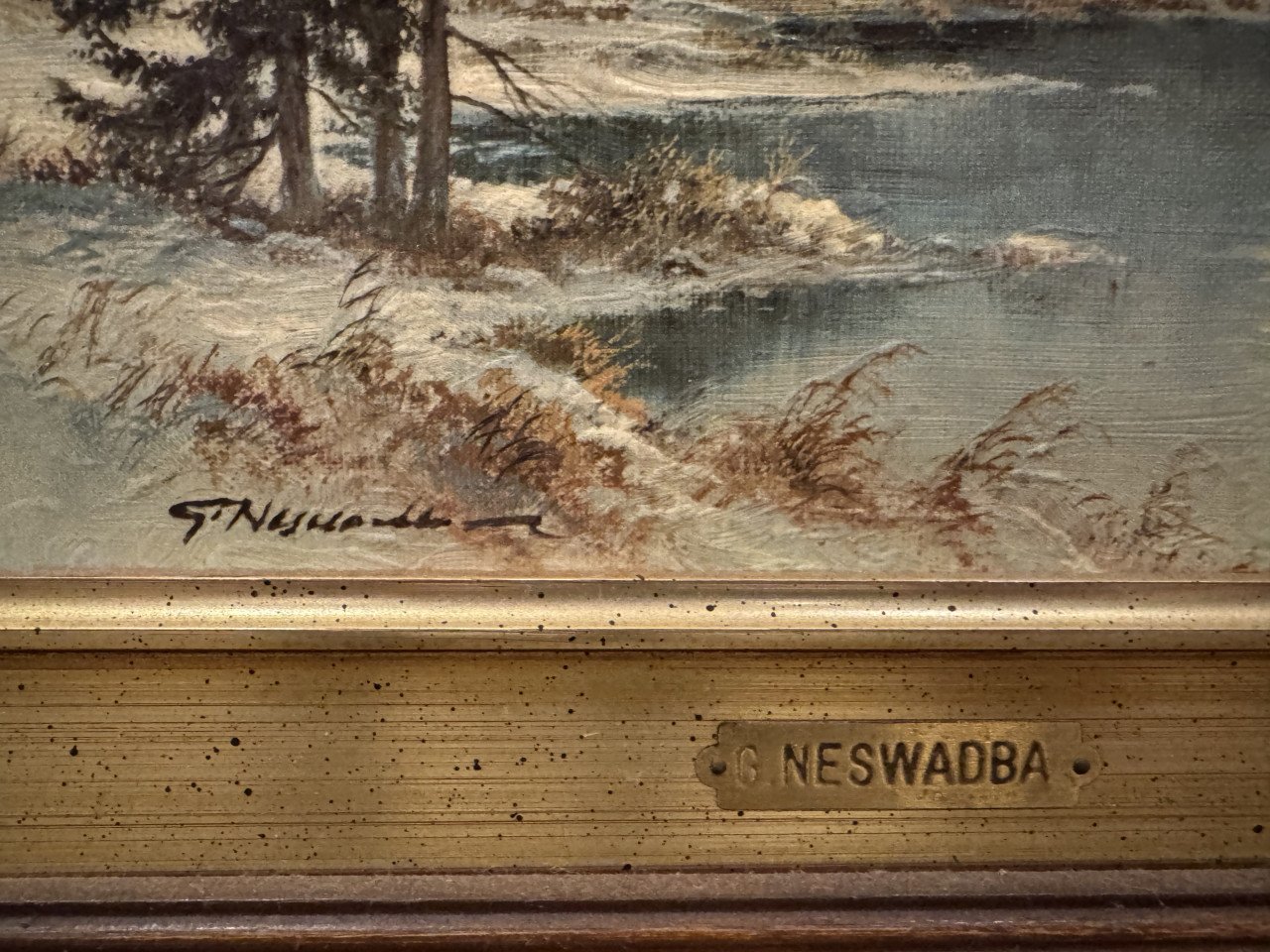 Schilderij Hollands winterlandschap te koop inclusief lijst