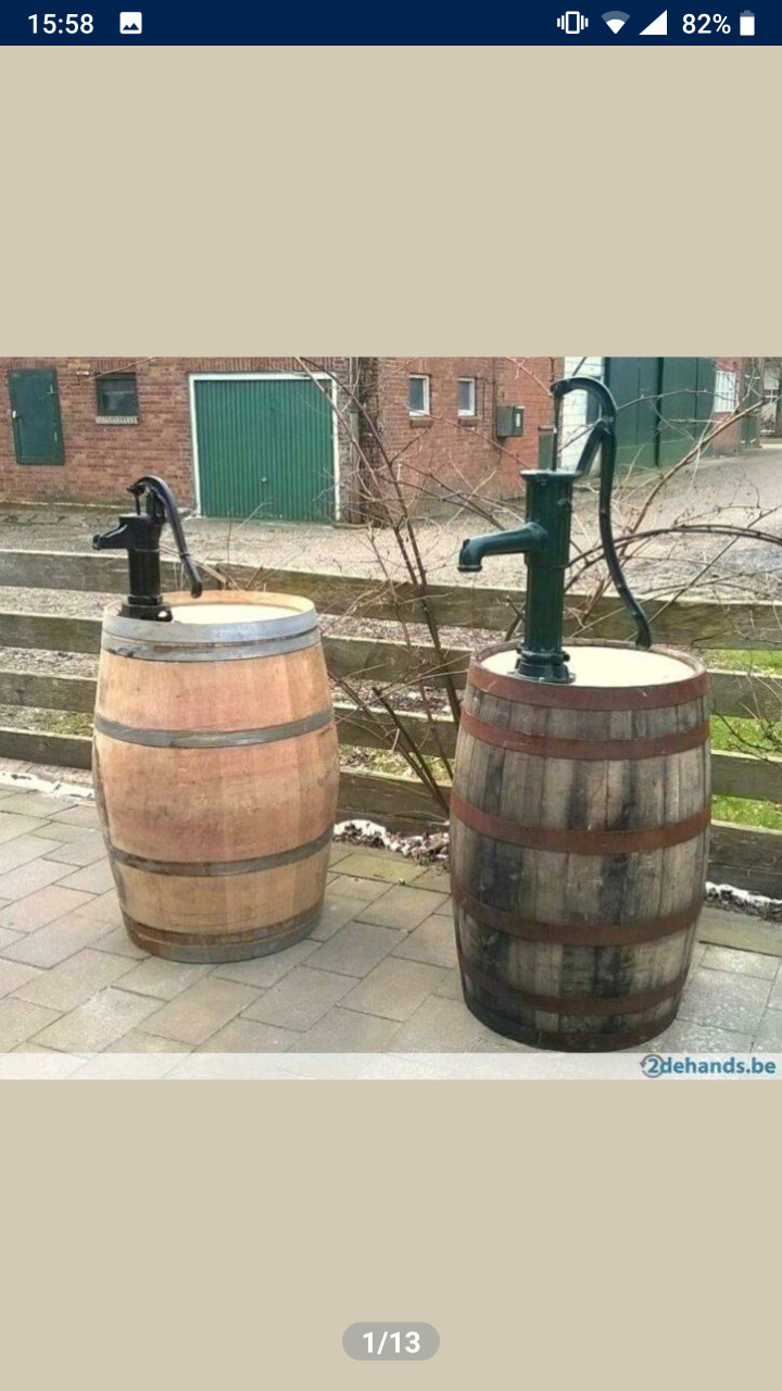 Eiken regenton 220 ltr met pomp
