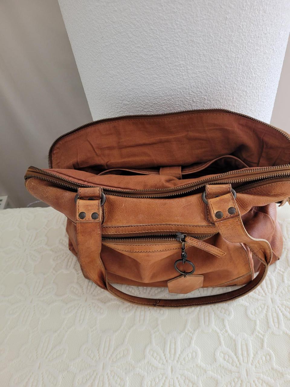 Damestas Bear Design shopper/business tas 'Lia' - bruin (cognac)