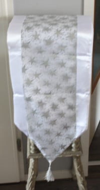 Stoffen tafel loper met glitter sterren