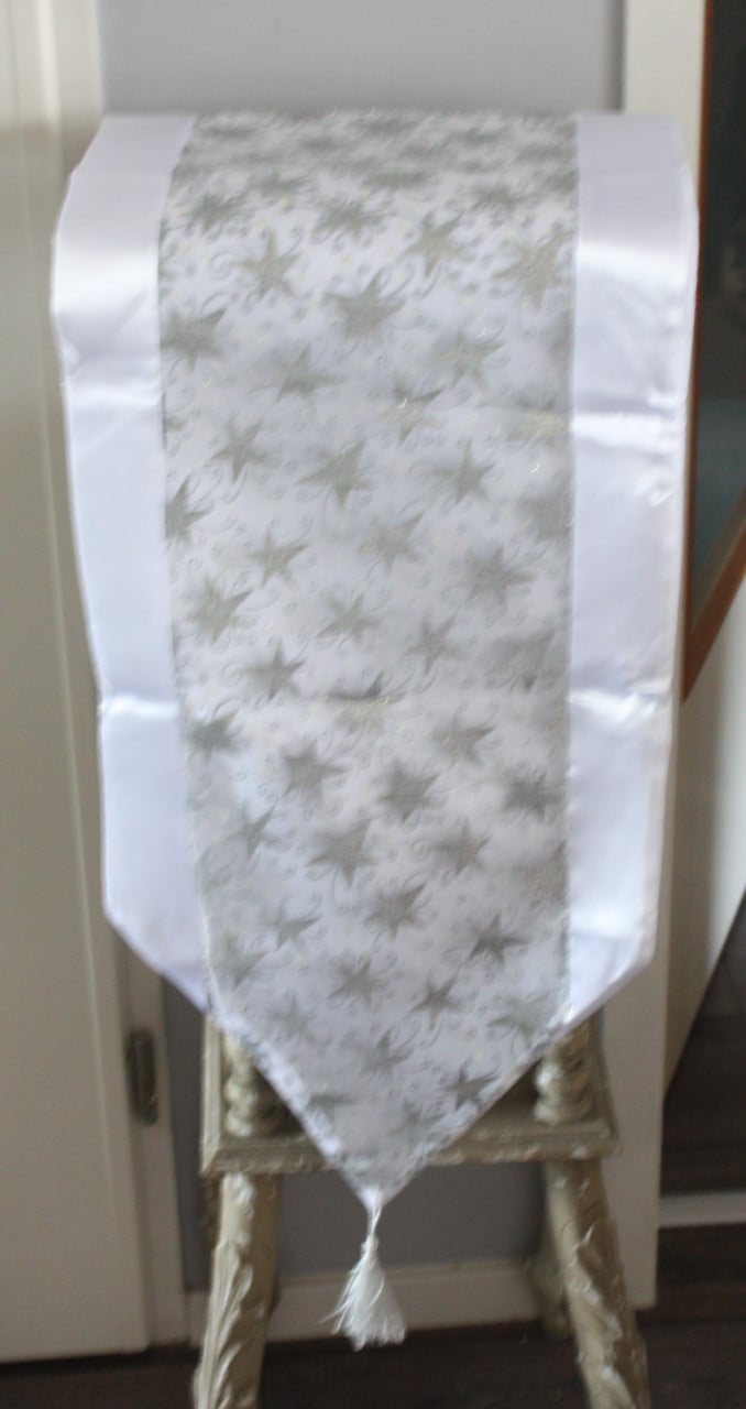 Stoffen tafel loper met glitter sterren