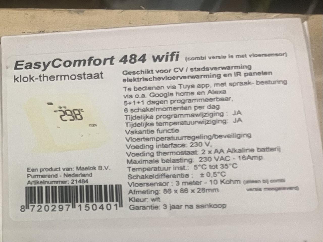 Draadloze Thermostaat EasyComfort 484 WIFI
