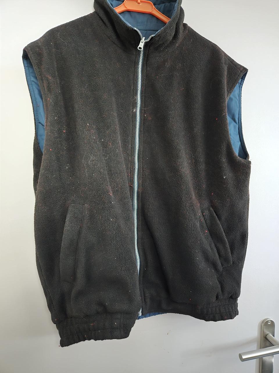 Reversable blauwgroene/zwarte gewatteerde bodywarmer  Maat L