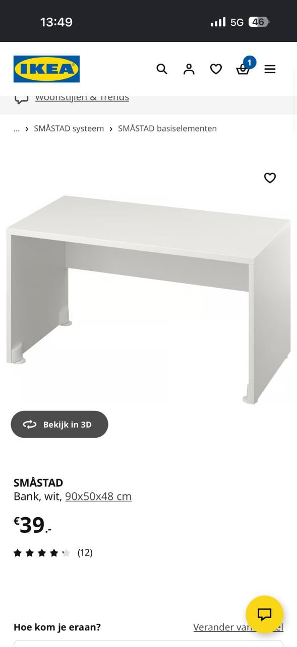 Speelgoedkist en kinder bureau met stoeltje van Ikea