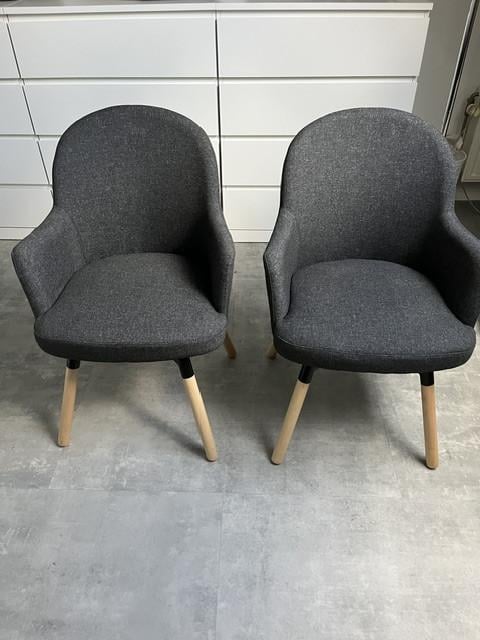 Grijze, stoffen vergaderstoelen z.g.a.n.