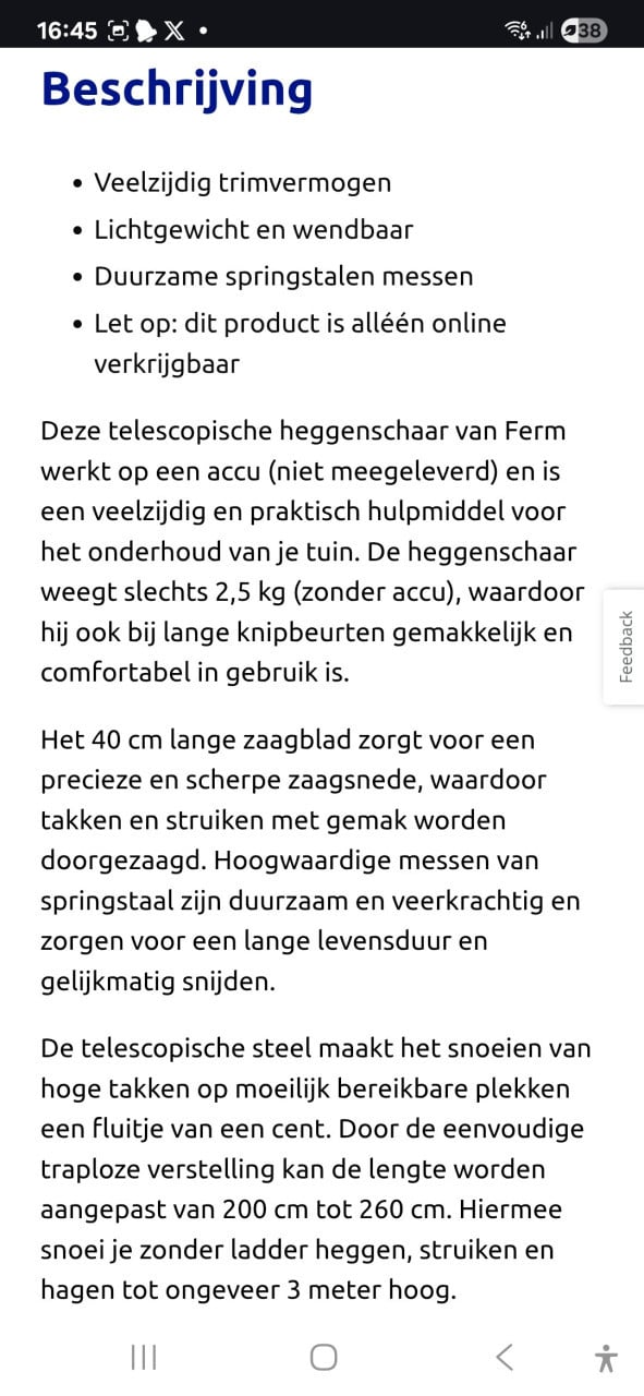 Telescopische heggenschaar