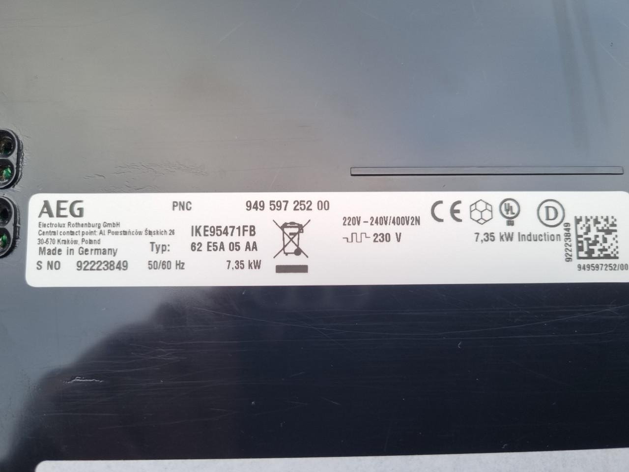 AEG inductie kookplaat 5 kookzones 90 x 50 cm