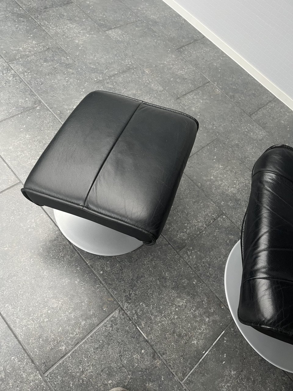 Relaxfauteuil zwart leer