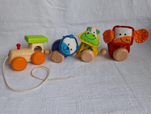 Houten trein met dieren I'm Toy