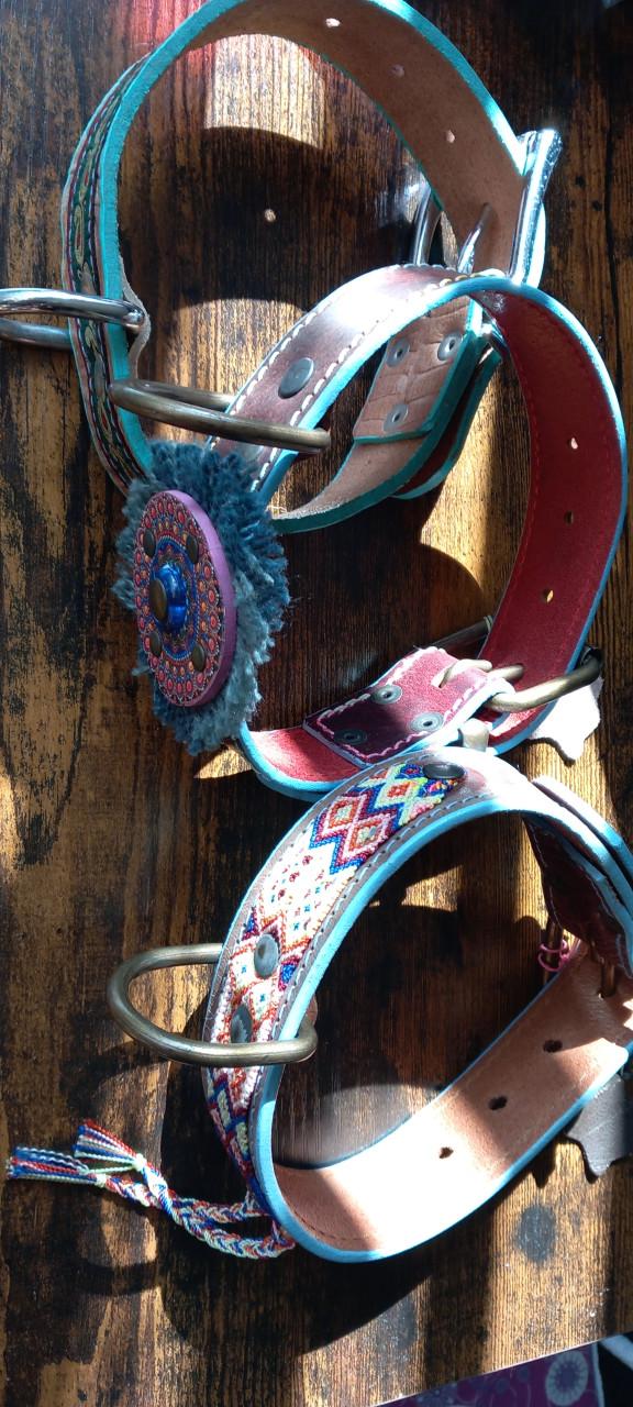IBIZA LEREN BOHO HONDEN HALSBAND