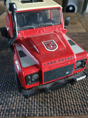 Leuke vintage Bruder Landrover brandweerauto met accessoires...