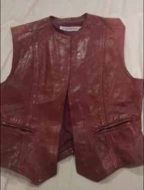 Lederen hesje gilet L