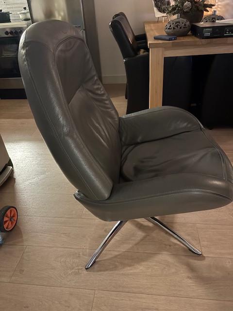 Leren draaistoel met ligstand