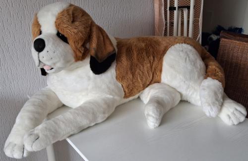 Zeldzame Sint Bernard Happy Bear knuffel XXL