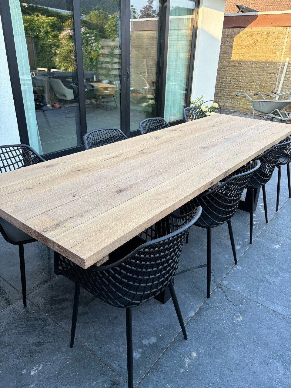Nieuwe eikenhouten tuintafel 300x94