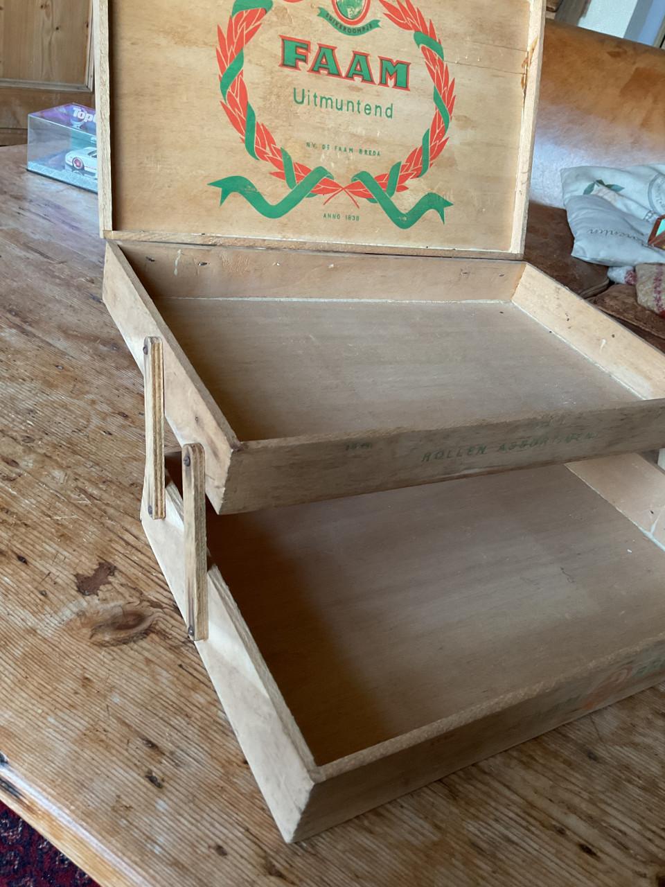 Vintage houten kist Faam snoep