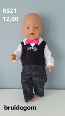 Baby born / babyborn set bruidegom . Opbrengst KiKa. Poppenkleertjes.