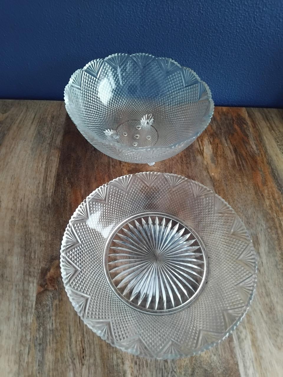 VERKOCHT! Antiek Fruittest / Waaierglas