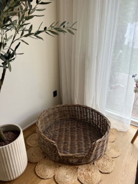 Prachtige rieten/rattan hondenmand | groot formaat
