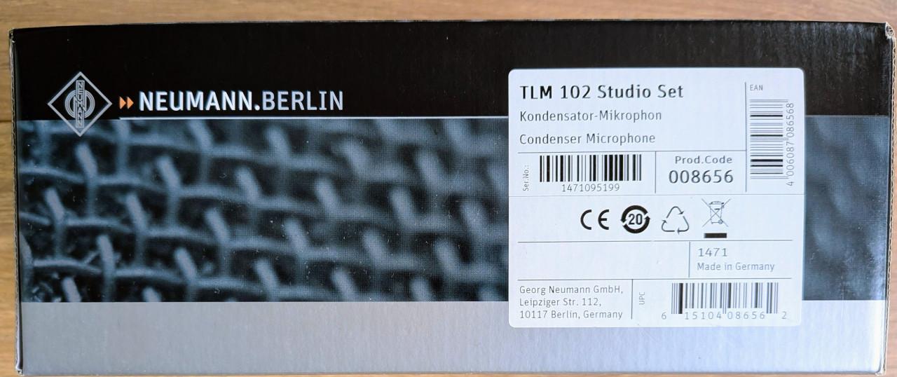 Neumann TLM 102 condensator studio microfoon + shock mount