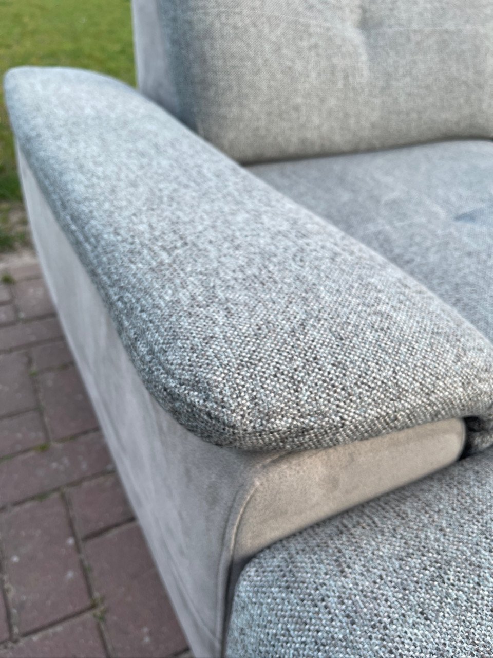 GRATIS LEVERING HEEL NL Moderne Grijs Stoffen Hoekbank + Slaapfunctie