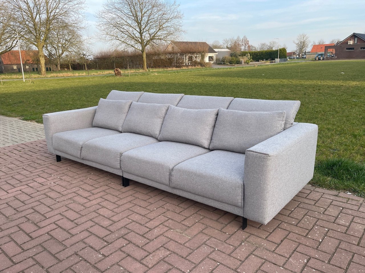 GRATIS LEVERING HEEL NL Montel Grijs 4-zits Stoffen Bankstel