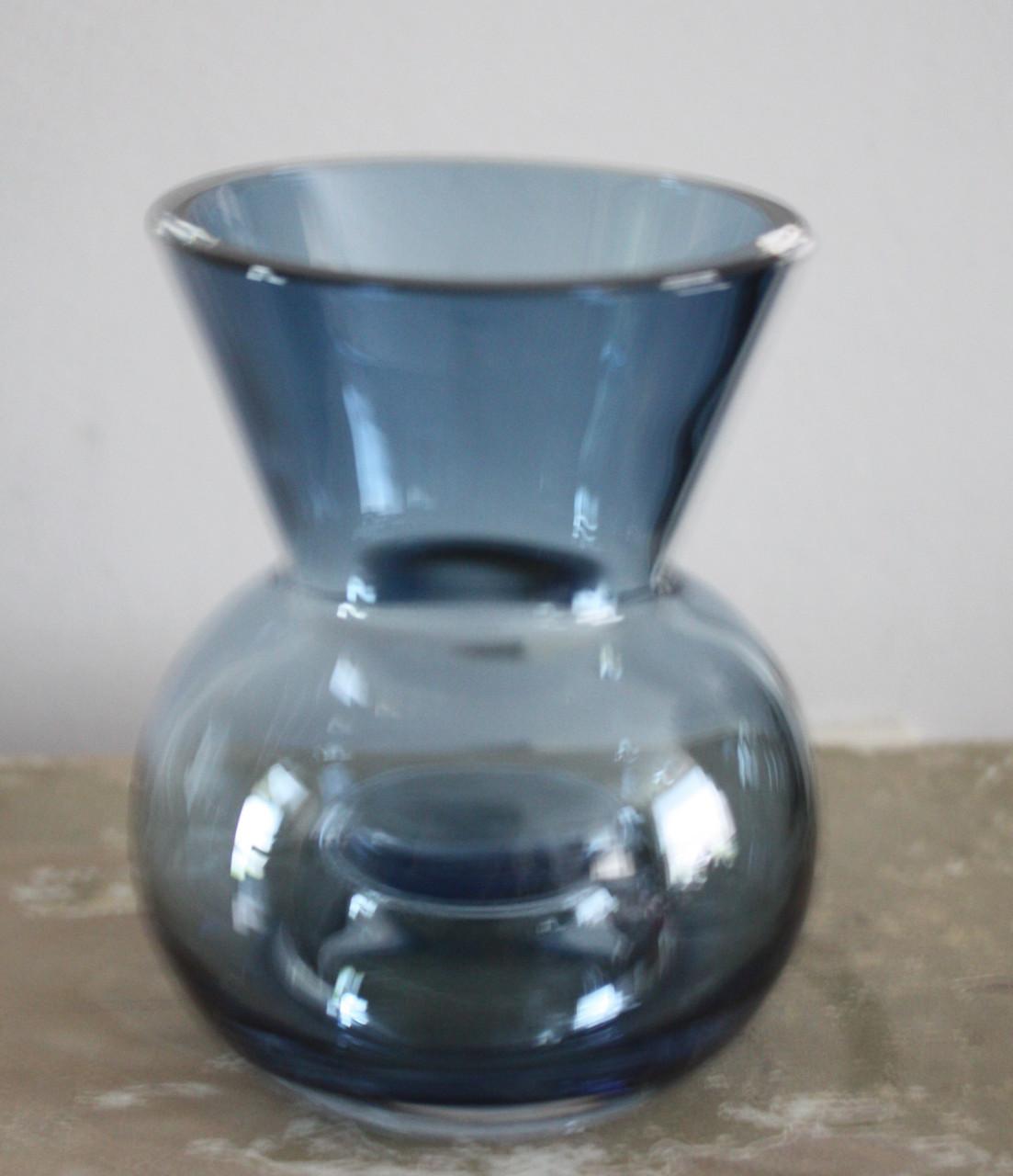 Transarant grijs blauwe vaas en kaas houder