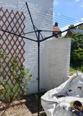 Vonia droogmolen 45 meter • inklapbaar • grondanker • zwart • nieuw