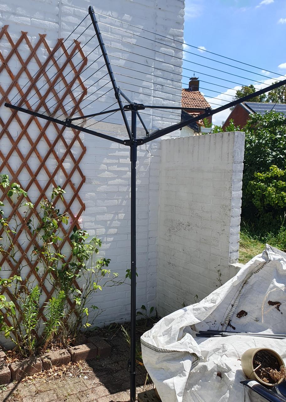 Vonia droogmolen 45 meter • inklapbaar • grondanker • zwart • nieuw
