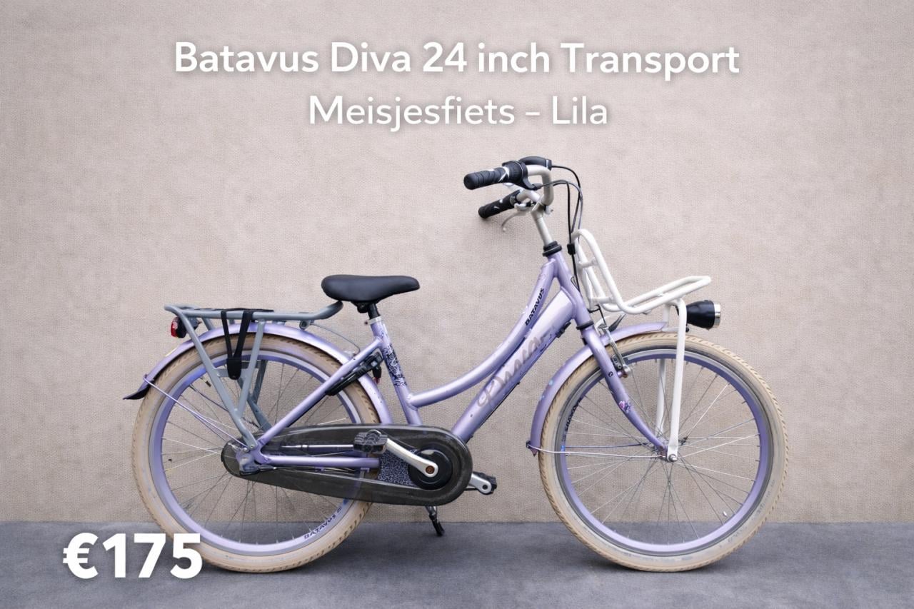 🚲💜 Batavus Diva 24 inch Transport Meisjesfiets – Lila