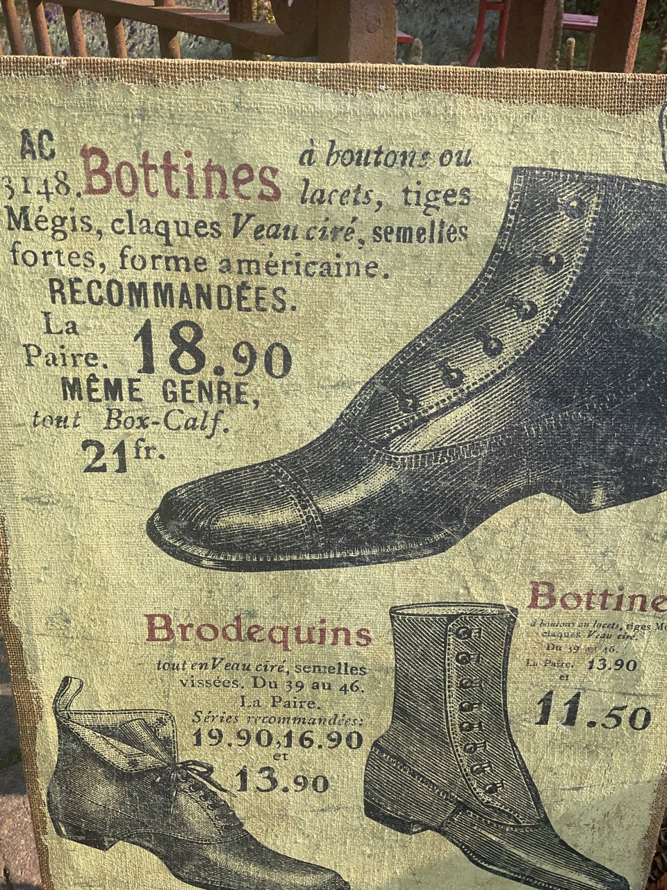 Schoenreclamebord uit  Frankrijk