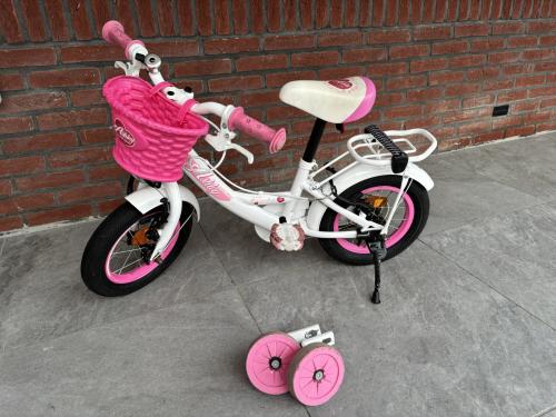 Meisjesfiets 12 inch Volare Ashley (met zijwieltjes en fietsstandaard).