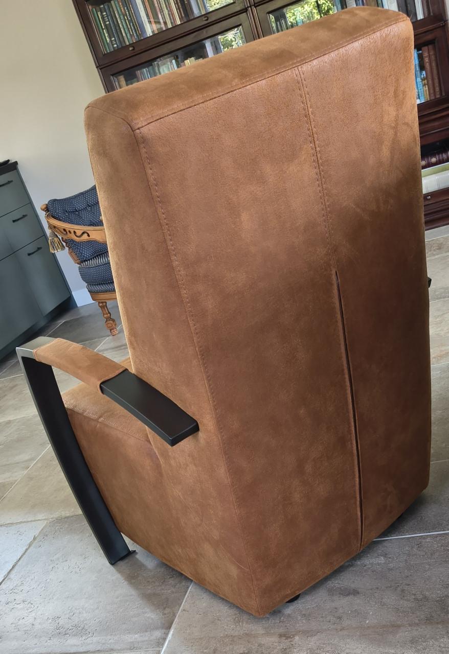 Fauteuil stof cognackleur