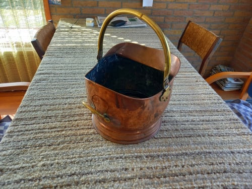 Koperen blokken ketel voor open haard