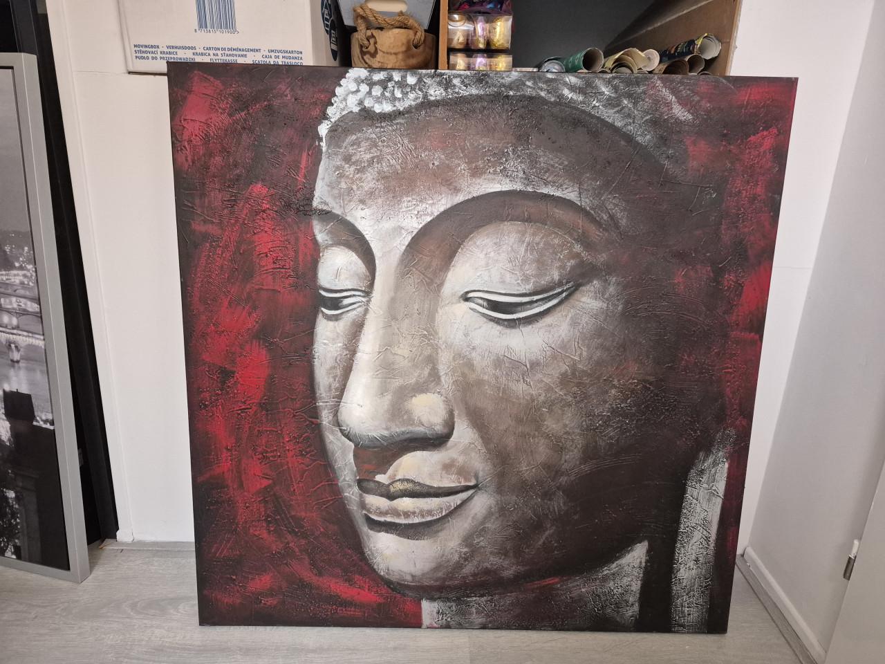 Schilderij boedha rood