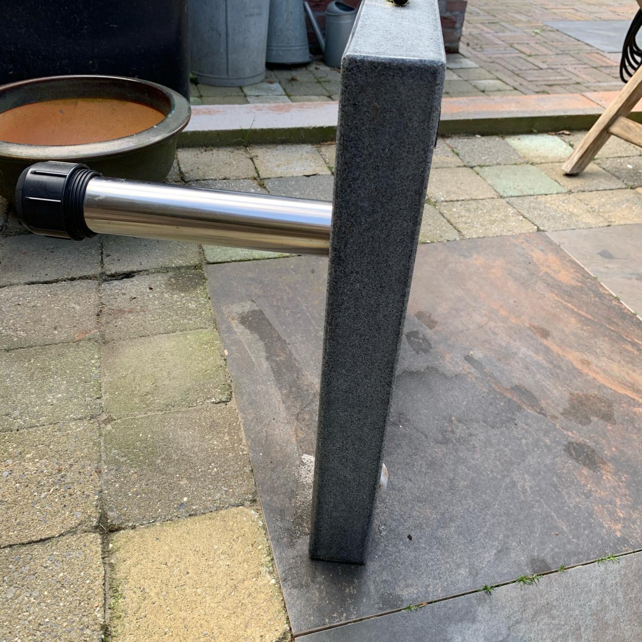 Parasolvoet graniet rvs