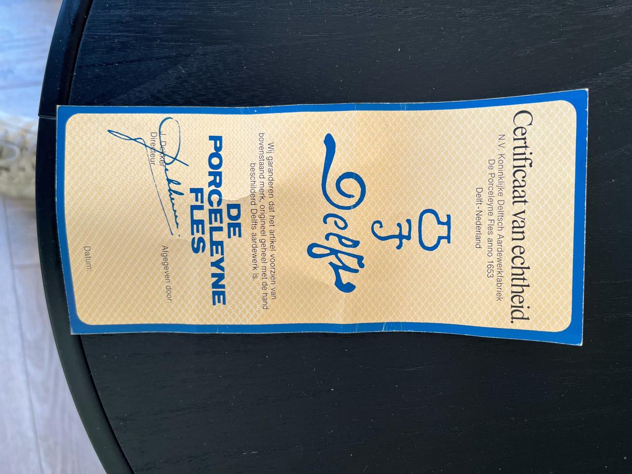 Originele antieke vaas uit Delft.