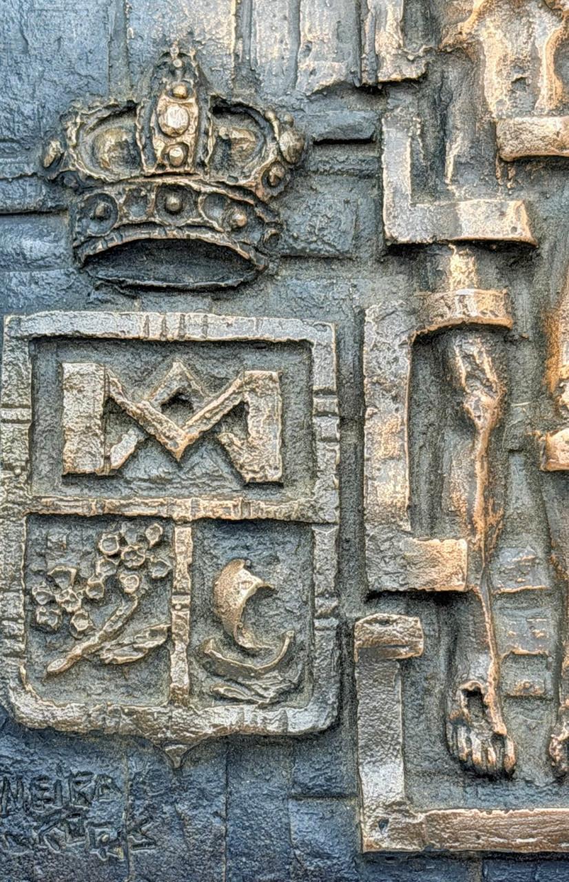 ZWAAR BRONZEN PLAQUETTE KRUISIGING, SPAANSE KUNSTENAAR