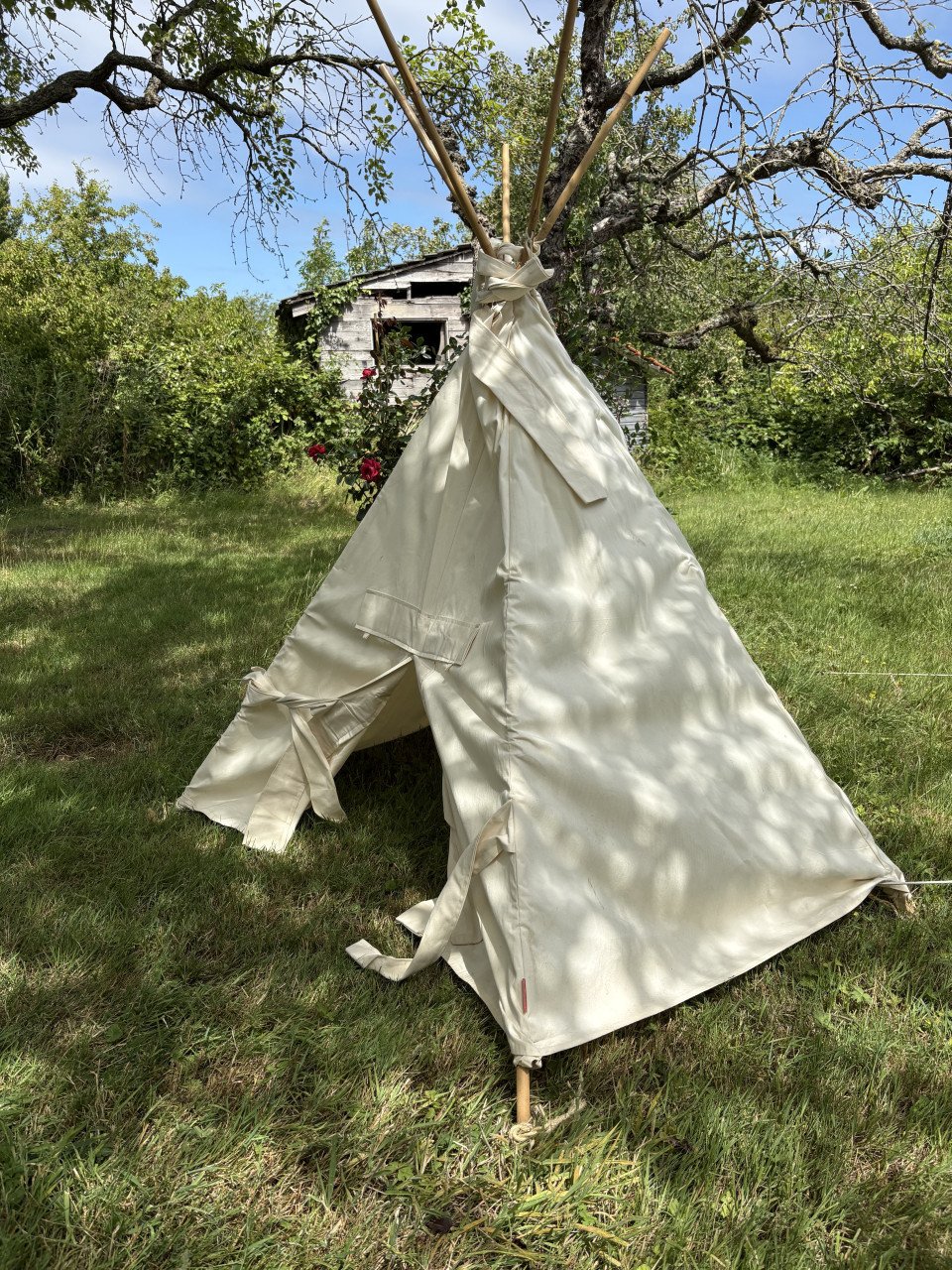 Handgemaakte tipi, katoen dik tentdoek, met raampje