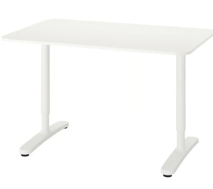 Ikea elektrisch bureau, wit, 120 x 80 cm