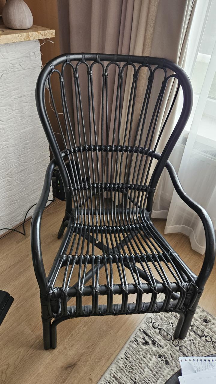 Zwarte rotan fauteil