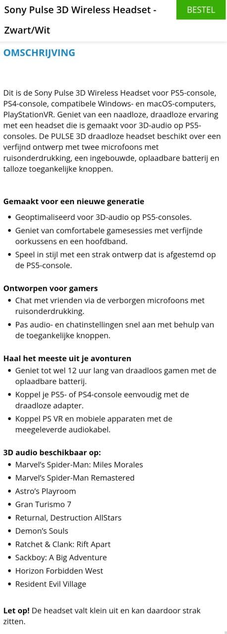 Playstationpulse 3D headset