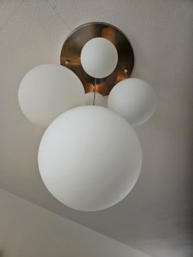 2x witte bollen design hanglamp "Steinhauer Bollique"