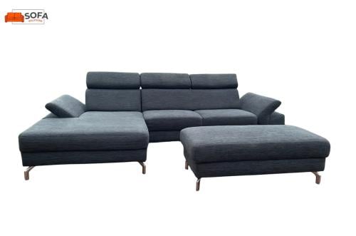 Montel Grijze Stoffen Hoekbank-Brede Zit-Gratis Levering NL