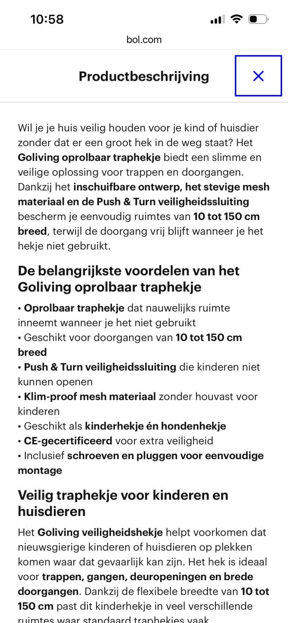 Traphekje - Oprolbaar