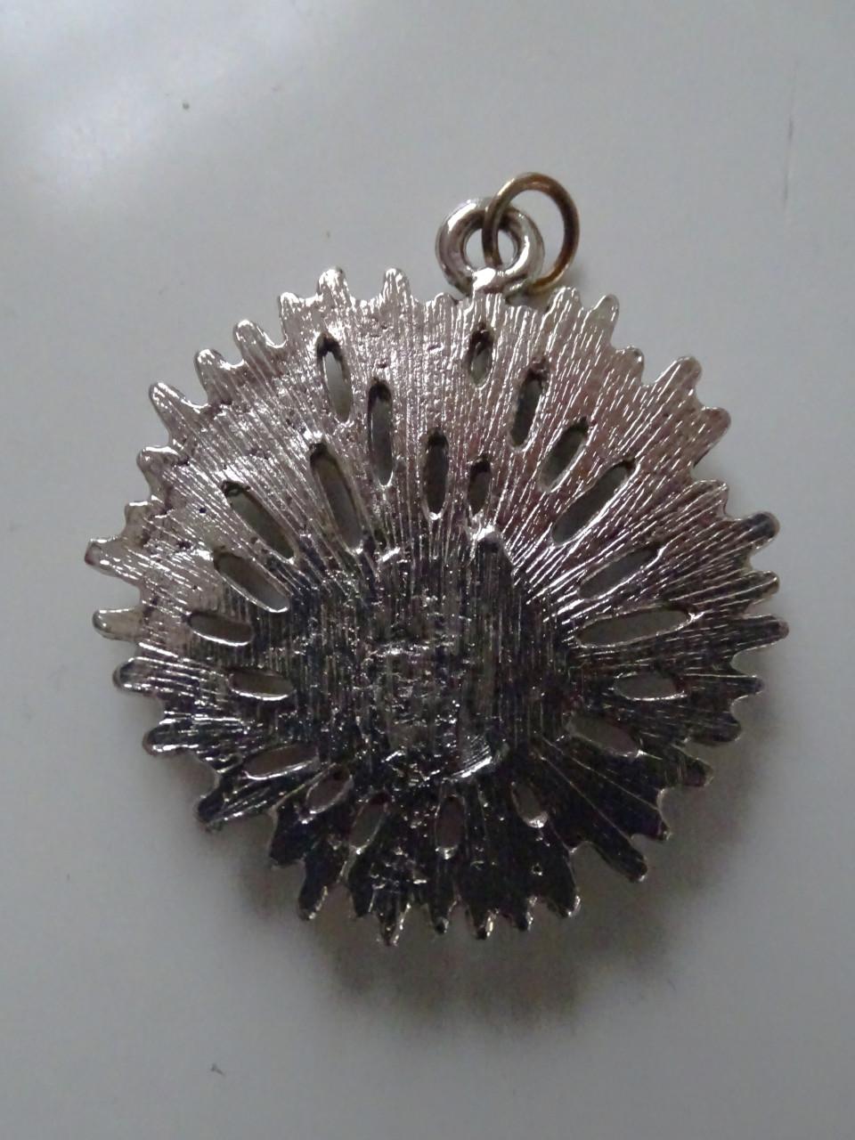 Brutalistische hanger met agaat  studiojuweel 1960–1980 vintage