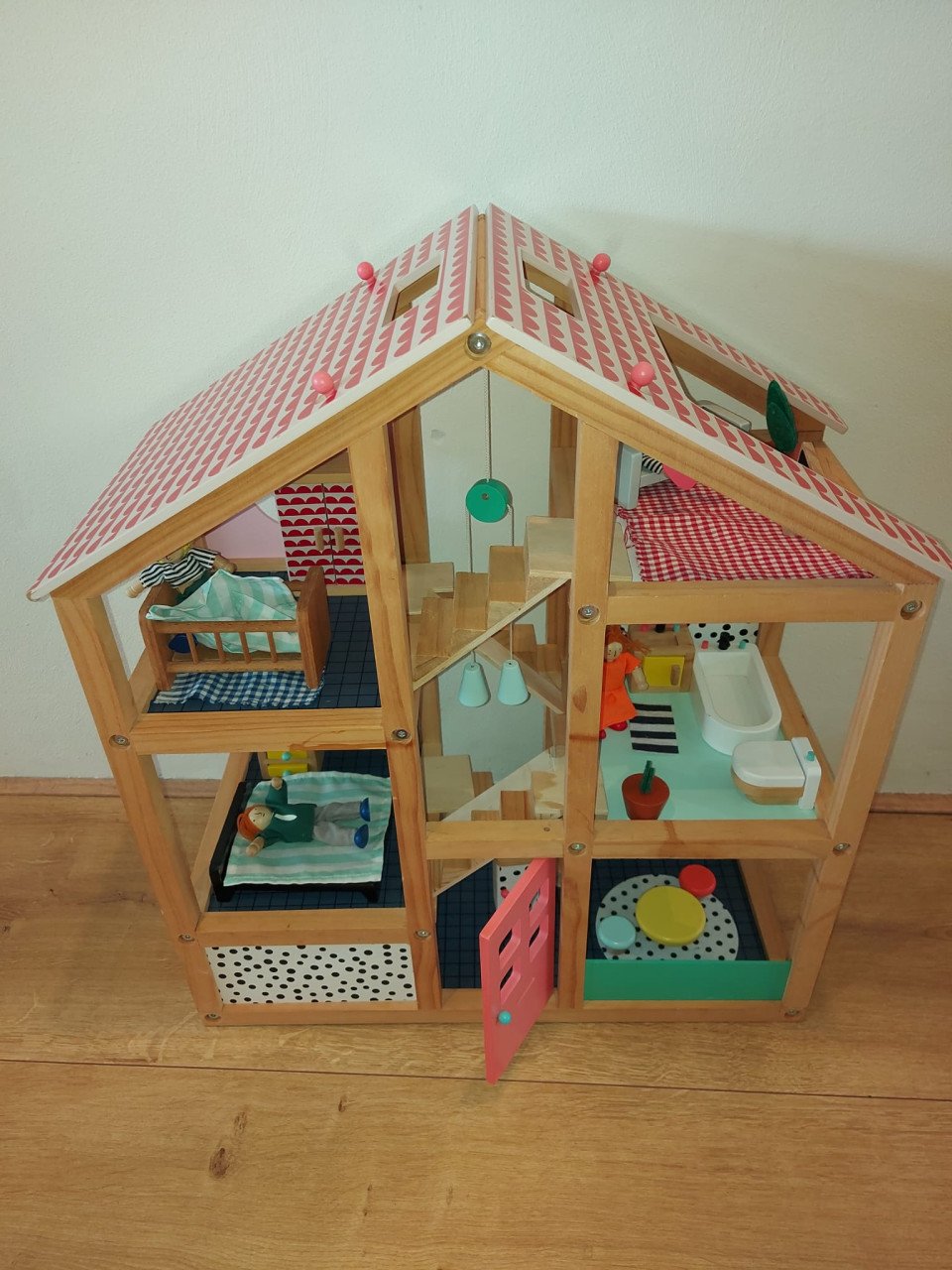 Z.g.a.n. houten HEMA poppenhuis incl. interieur en poppetjes