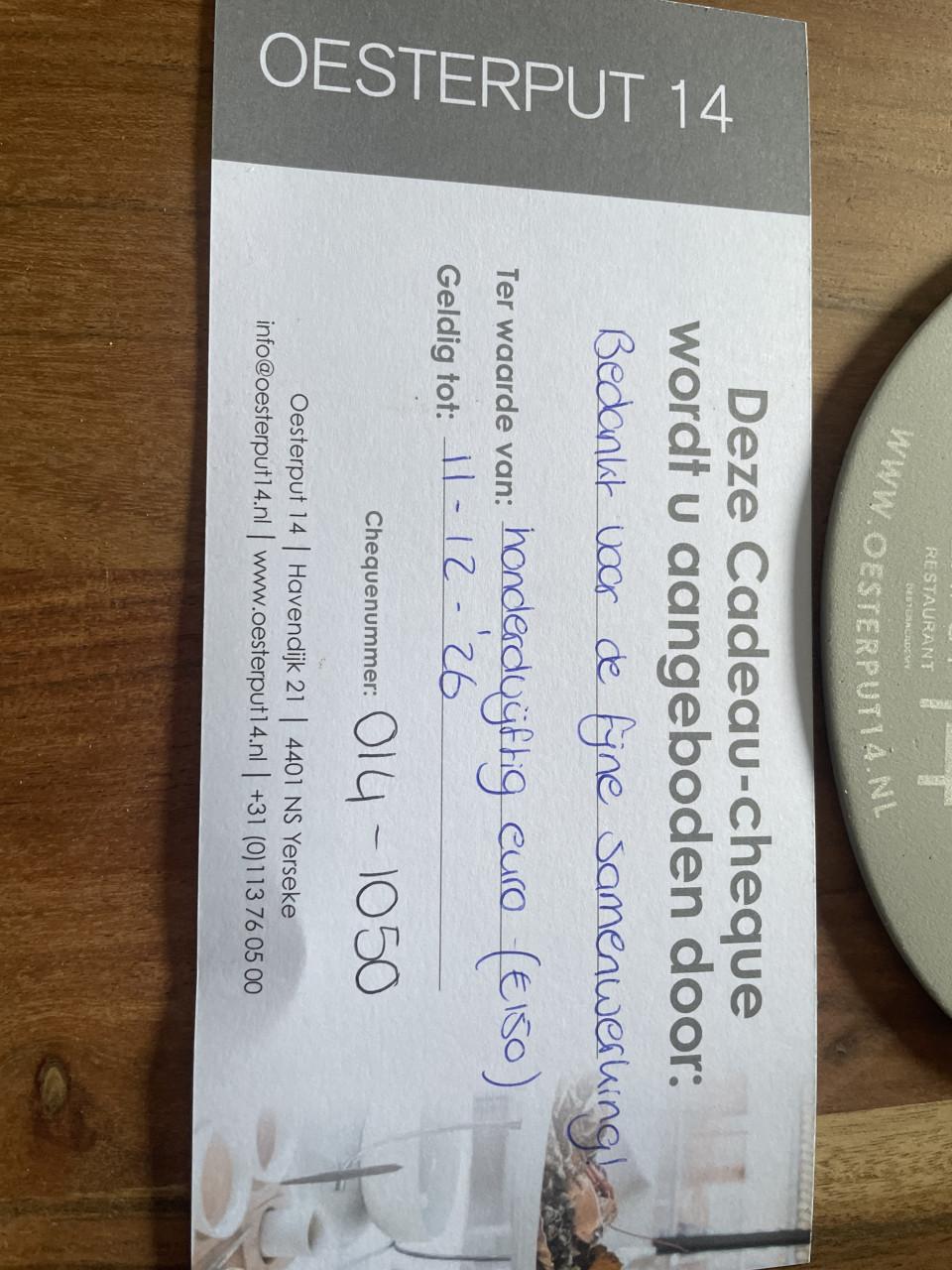 Cadeau cheque