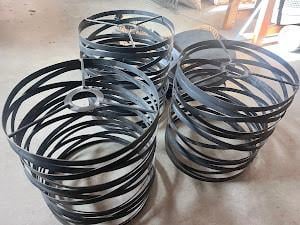 Industriële hanglamp van touw en metaal