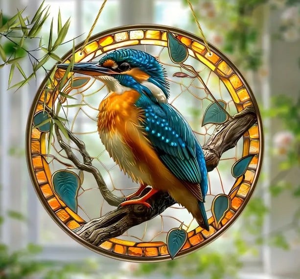 Ijsvogel #4 ( groot model )  zonnevanger, raamhanger , tuinhanger